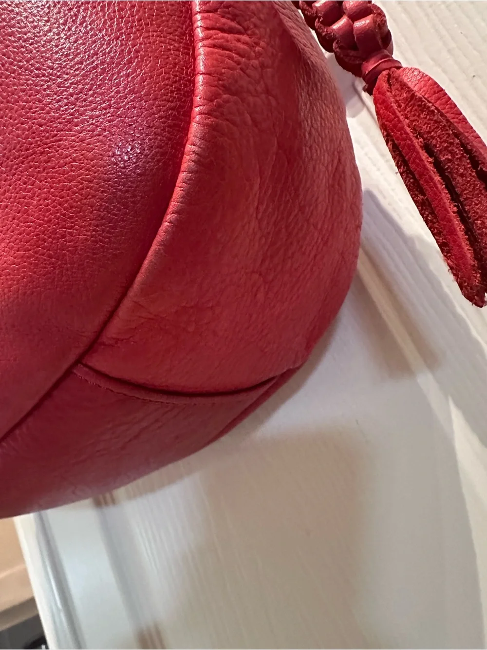 Lucky Brand Red Leather Hobo Shoulder Bag
